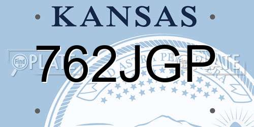 762JGP Kansas License Plate