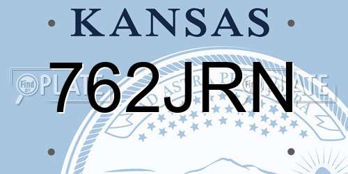 762JRN Kansas License Plate
