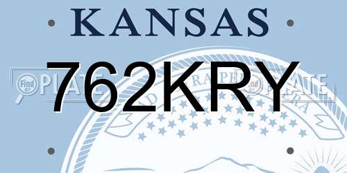 762KRY Kansas License Plate