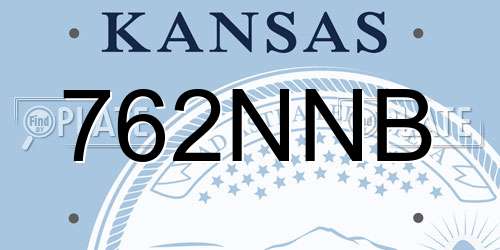 762NNB Kansas License Plate