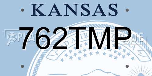 762TMP Kansas License Plate