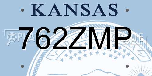 762ZMP Kansas License Plate