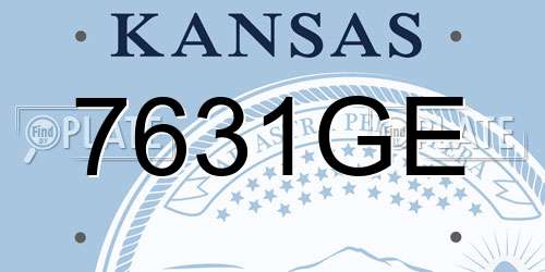 7631GE Kansas License Plate