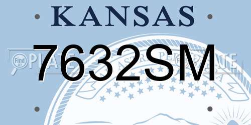 7632SM Kansas License Plate