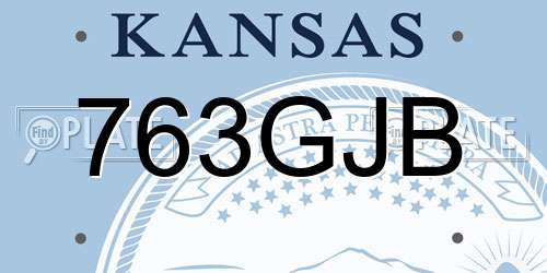 763GJB Kansas License Plate