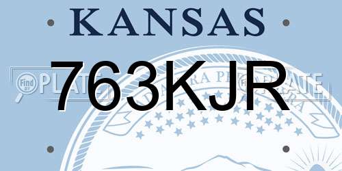 763KJR Kansas License Plate