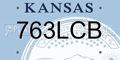 763LCB Kansas License Plate