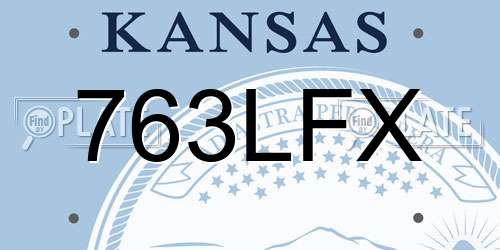 763LFX Kansas License Plate