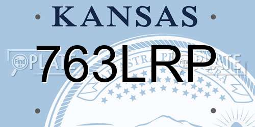 763LRP Kansas License Plate