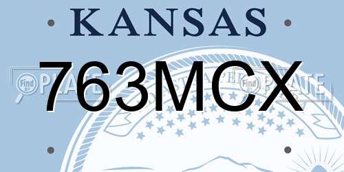 763MCX Kansas License Plate