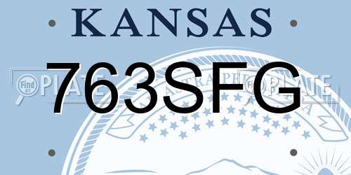 763SFG Kansas License Plate