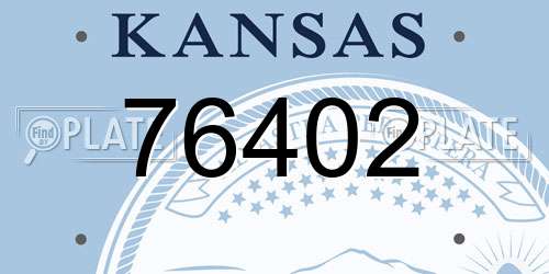 76402 Kansas License Plate