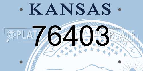76403 Kansas License Plate
