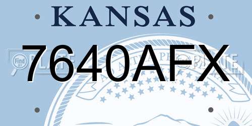 7640AFX Kansas License Plate
