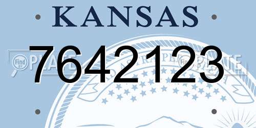 7642123 Kansas License Plate