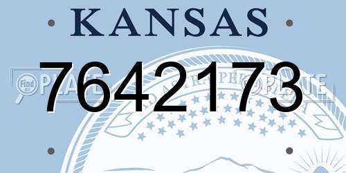 7642173 Kansas License Plate