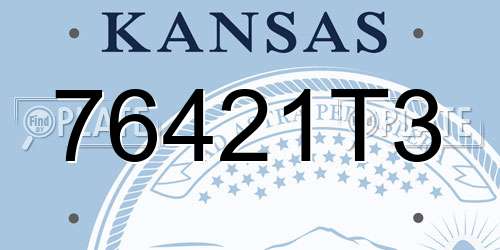 76421T3 Kansas License Plate