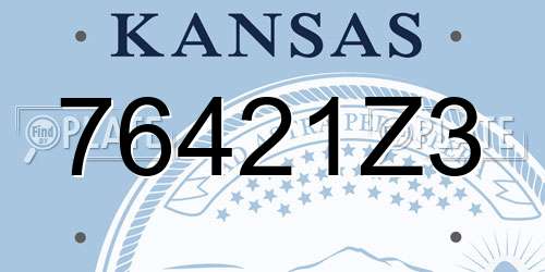 76421Z3 Kansas License Plate