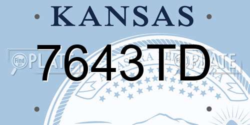 7643TD Kansas License Plate