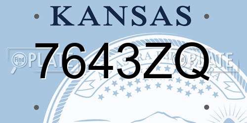 7643ZQ Kansas License Plate
