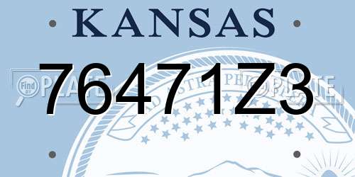 76471Z3 Kansas License Plate