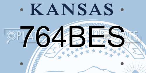 764BES Kansas License Plate