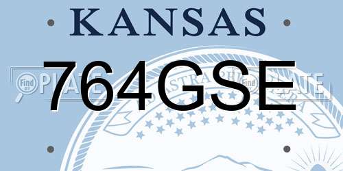 764GSE Kansas License Plate
