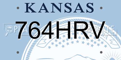 764HRV Kansas License Plate