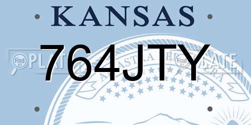 764JTY Kansas License Plate