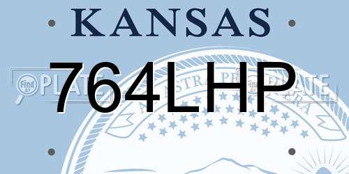 764LHP Kansas License Plate