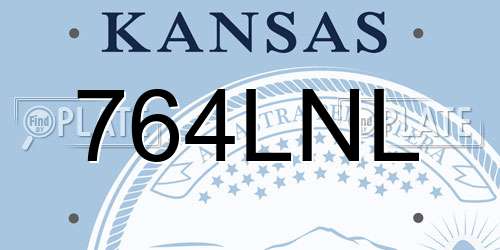 764LNL Kansas License Plate