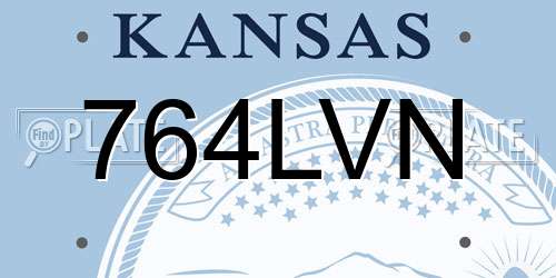 764LVN Kansas License Plate