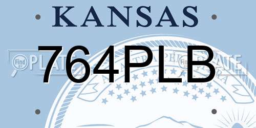 764PLB Kansas License Plate