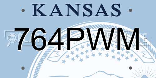 764PWM Kansas License Plate