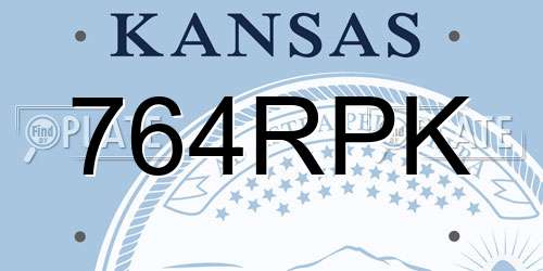 764RPK Kansas License Plate