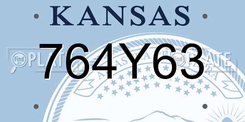 764Y63 Kansas License Plate