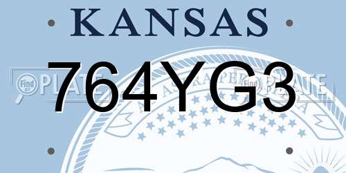 764YG3 Kansas License Plate