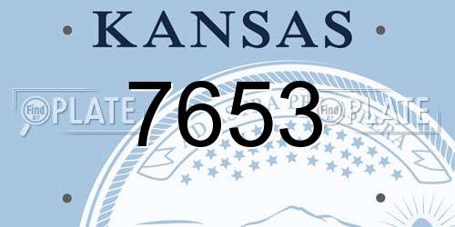7653 Kansas License Plate