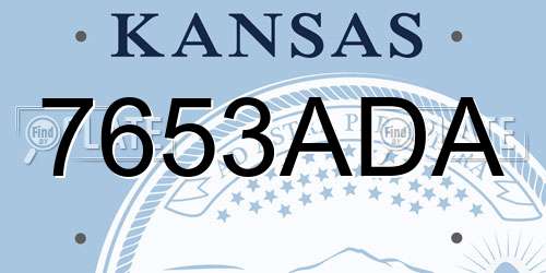 7653ADA Kansas License Plate