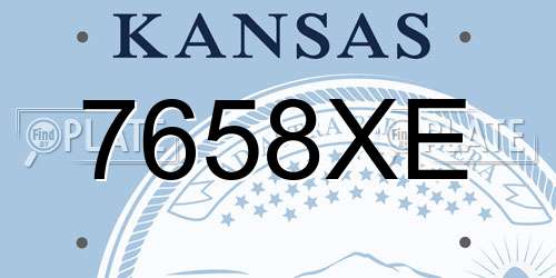 7658XE Kansas License Plate