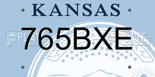 765BXE Kansas License Plate