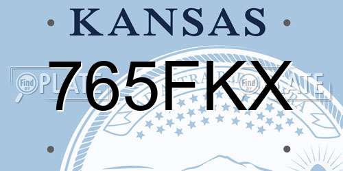765FKX Kansas License Plate