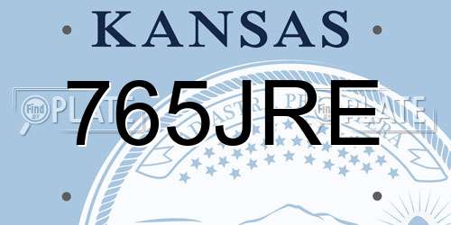 765JRE Kansas License Plate