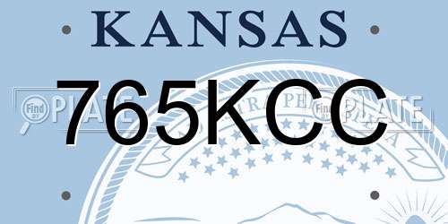 765KCC Kansas License Plate