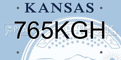 765KGH Kansas License Plate