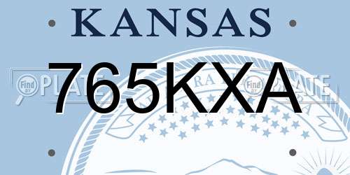 765KXA Kansas License Plate