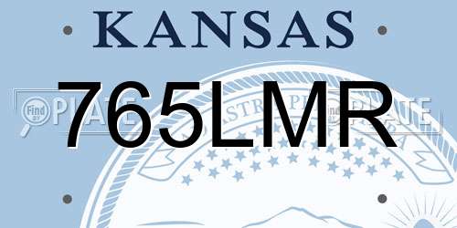 765LMR Kansas License Plate