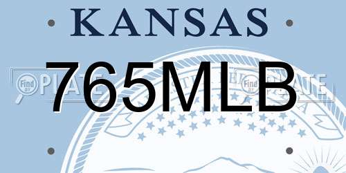 765MLB Kansas License Plate