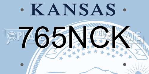 765NCK Kansas License Plate