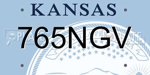 765NGV Kansas License Plate